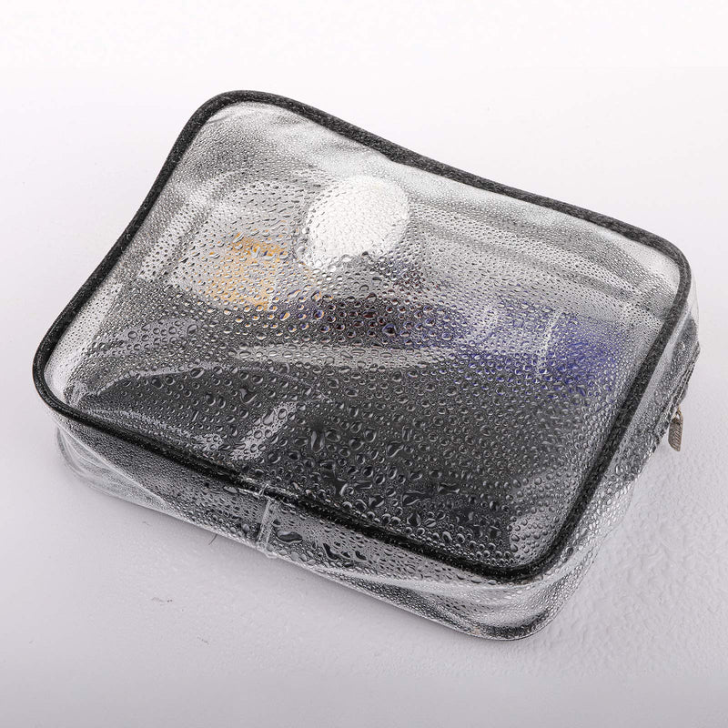 [Australia] - Hedume Set of 9 Clear Makeup Bags, TSA Approved Clear Toiletry Bag Set, Waterproof Clear PVC with Zipper Handle Portable Travel Luggage Pouch 