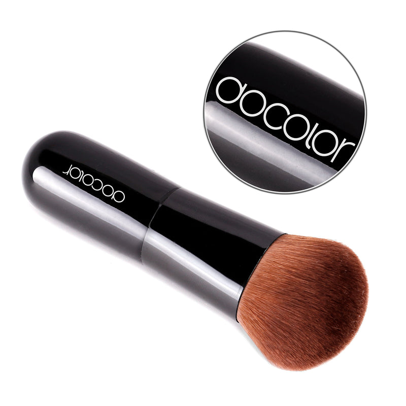 [Australia] - Docolor Kabuki Foundation Face Powder Brush Portable Makeup Cosmetic Tool（Black） Black 