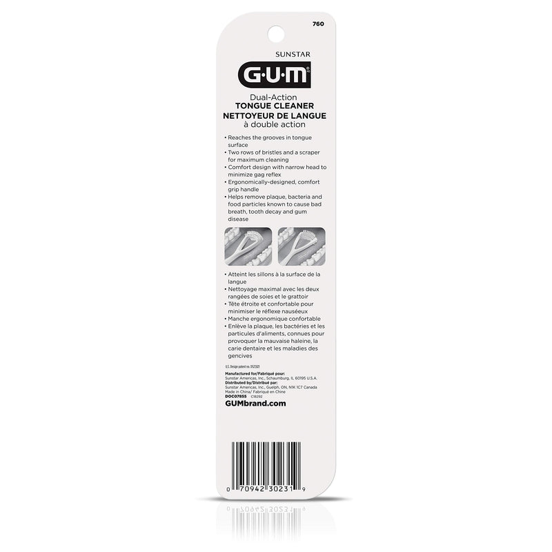 [Australia] - Sunstar 760RB GUM Dual Action Tongue Cleaner, Assorted Colors White & Blue 