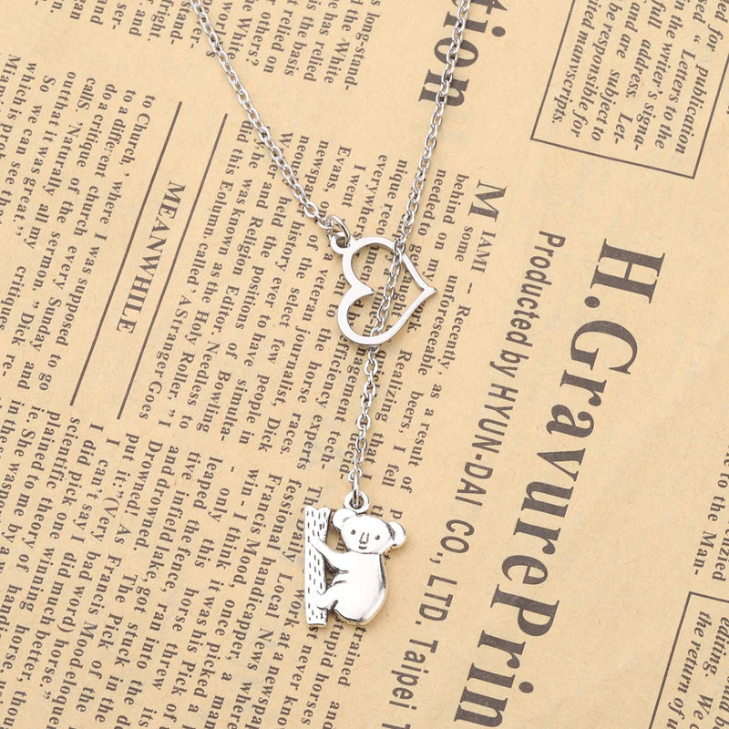 [Australia] - Gzrlyf Koala Bear Necklace Koala Lariat Necklace Koala Bear Gifts for Her Y necklace 