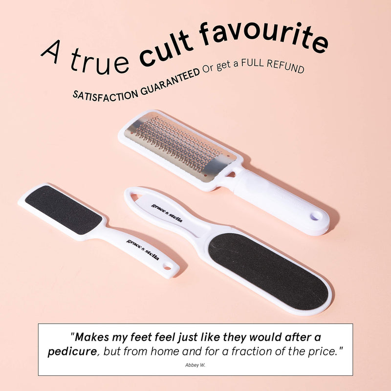 [Australia] - Dead Skin Remover for Feet (3 Pc Set) - Pedicure Foot Egg File Callus Remover and Foot Peeler Includes 2X Foot File Grater (Double Sided), 1x Foot Scraper 