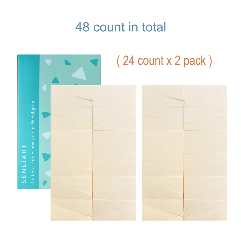 [Australia] - Makeup Sponge Blenders Cosmetic Wedges 48 Count (24count / 2pack) 2 Pack / 48 Count 