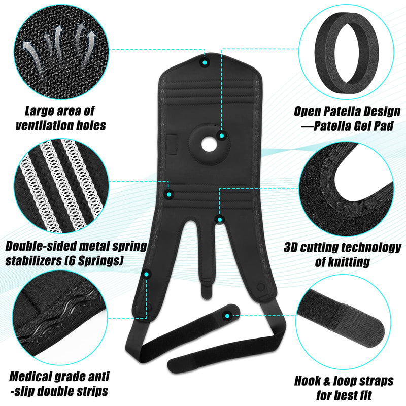 [Australia] - NEENCA Plus Size Knee Brace, Knee Support for Larger Legs and Bigger Thighs, Medical for Knee Pain Relief, Injury Recovery, Sports Protection. Patella Gel Pad & Side Spring Stabilizers, Single(XL-8XL) XL/2XL 