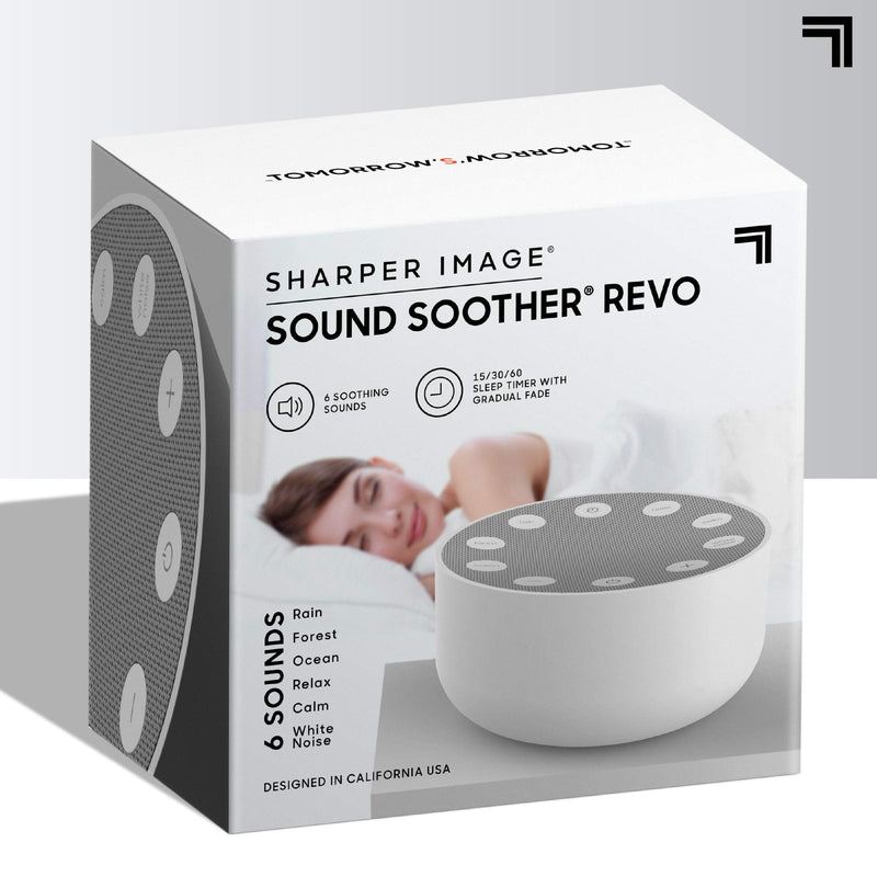 [Australia] - SHARPER IMAGE Sleep Therapy White Noise Machine, Soothing Nature Sounds for Baby Kid Adult, Portable Relaxation Wellness Meditation and Naps, Peaceful Rest Sleep Aid, Father's Day Gift Revo White 