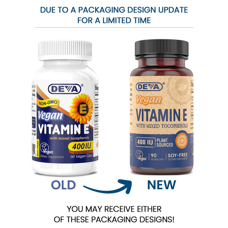 [Australia] - Deva Vegan Vitamins Natural Vitamin E 400iu with Mixed Tocopherols, 90-Count 