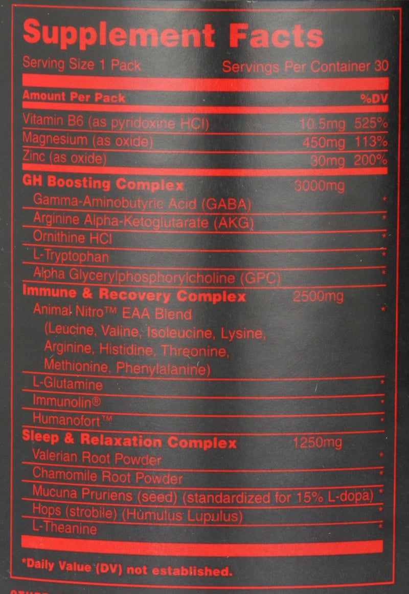 [Australia] - Animal PM - Zinc, Magnesium, Vitamin B6 - GBA + AKG - Immune and Recovery Complex - Sleep and Relaxation Complex - Night time Anabolic Recovery Stack - 30 Night Supply 