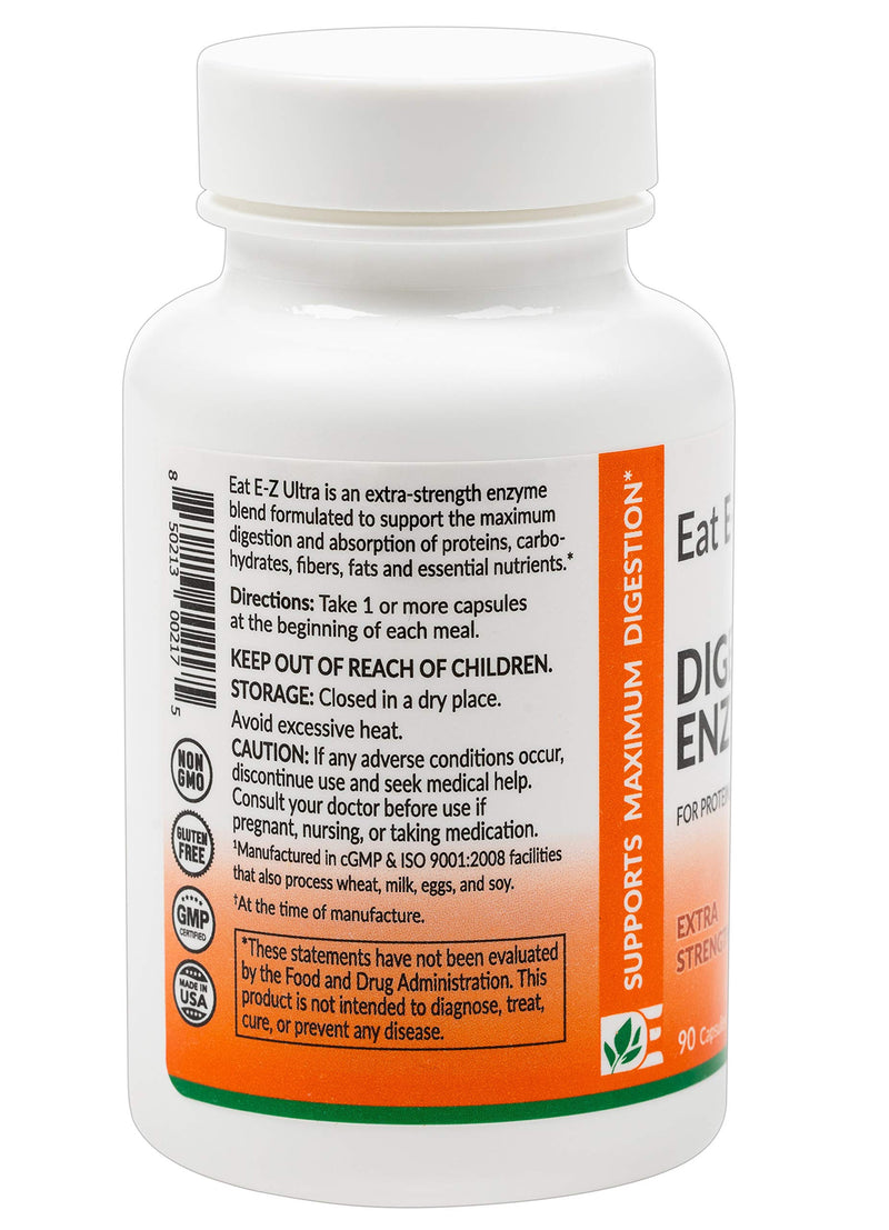 [Australia] - Eat E-Z Ultra Digestive Enzymes for Gut Health; Anti-Bloating; Digestive Enzyme for Immune Support | 90 Count 90 Count (Pack of 1) 