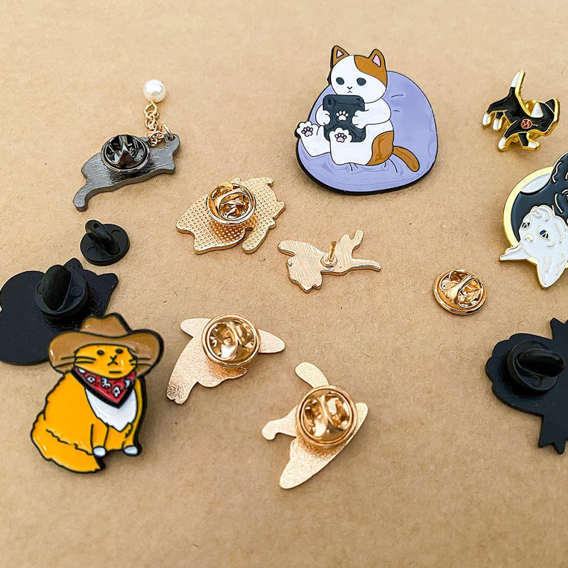 [Australia] - 11Pcs Cat Cute Pins Sets Cartoon Enamel Pins Brooch for cat lovers Lapel Pins Badges Accessories Gifts 