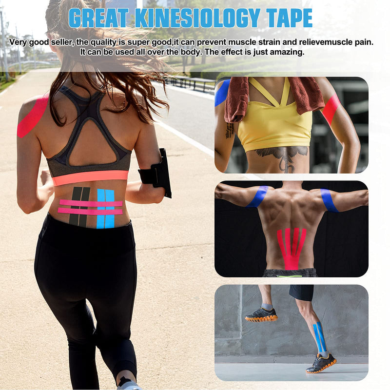 [Australia] - Kinesiology Tape (3 Uncut Roll) Kinetic Tape 16.4 ft Waterproof Athletic Sports Tape Physio Tape for Knees, Shoulder, Ankles, Elbow, Pain Relief,Joint Support (Navy Blue) (3 Rolls) Navy Blue 
