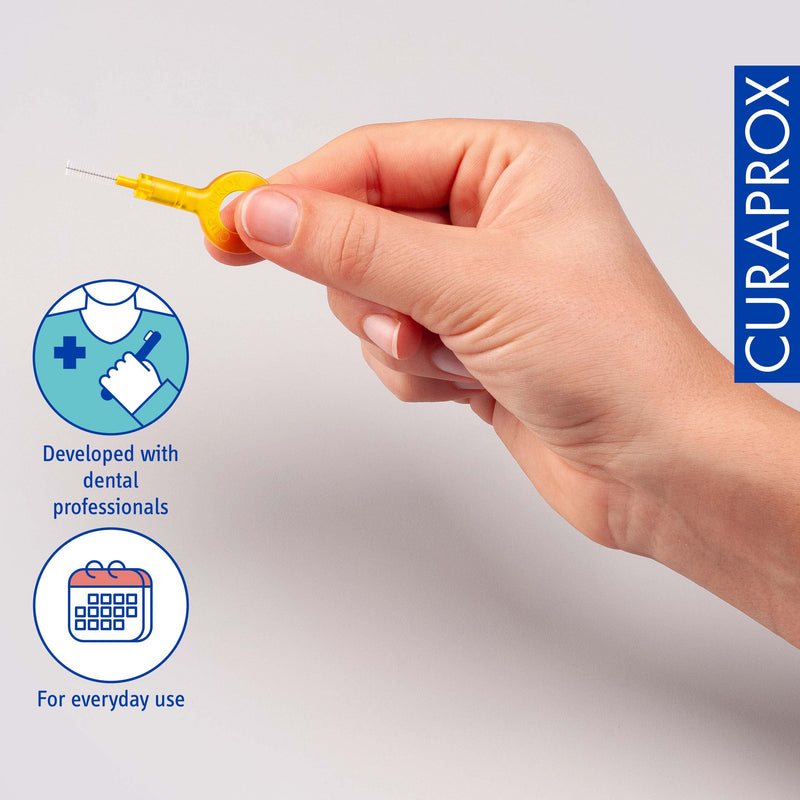 [Australia] - Curaprox CPS 09 Prime Start Interdental Brush Kit, Yellow - 5 x 0,9mm - 4,0mm Interdental Brushes + 2 Interdental Toothbrush Holders 