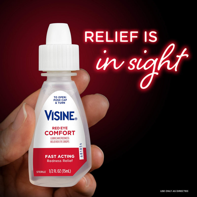 [Australia] - Visine Red Eye Comfort Redness Relief Eye Drops to Help Relieve Red Eyes Due to Minor Eye Irritations Fast, Tetrahydrozoline HCl, 0.5 fl. oz 