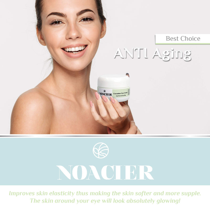 [Australia] - Noacier Cucumber Eye Cream for Dark Circles and Puffiness, Anti-Aging, Firming, Hydrating, Wrinkle Treatment with Hyaluronic Acid 