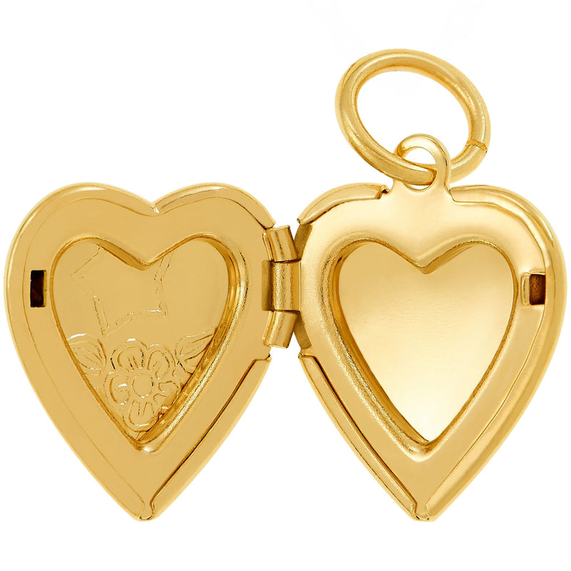 [Australia] - Lifetime Jewelry Tiny Heart Locket Necklace That Holds Pictures - Kids Jewelry Small Photo Locket  - 24k Gold Plated Cute Pendant Necklace for Women and Girls - Choice of Charm With or Without Chain Locket Only 