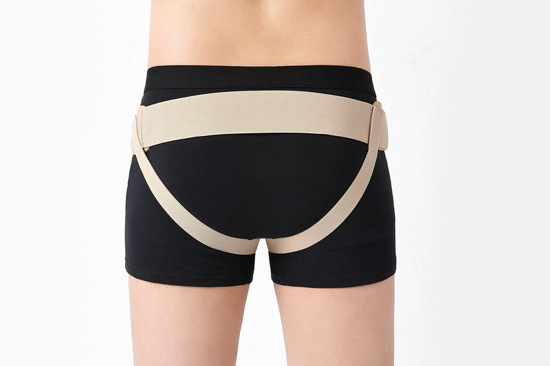 [Australia] - Hernia Belts for Men Groin Hernia Support for Men and Woman Medical Hernia Guard Inguinal Truss for Single/Double Sports Hernia Adjustable Waist Strap with 2 Removable Compression Pads Brick red-XL 