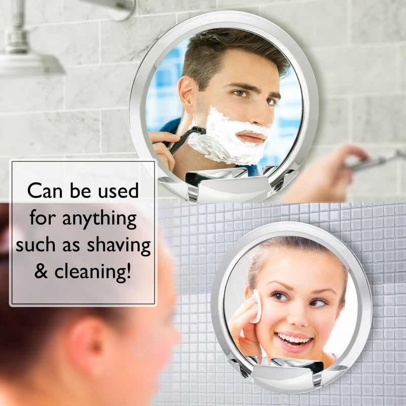 [Australia] - Fogless Shower Mirror with Built-in Razor Holder | 360° Rotation | Real Fog-Free Shaving | Adjustable Arm & | Shatterproof & Rust-Resistant | Non-Fogging Bathroom Mirror for Men and Women 