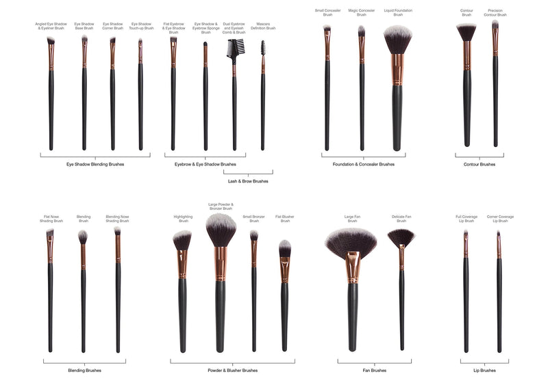 [Australia] - Rio Professional Cosmetic Make Up Brush Set - 24-Piece 