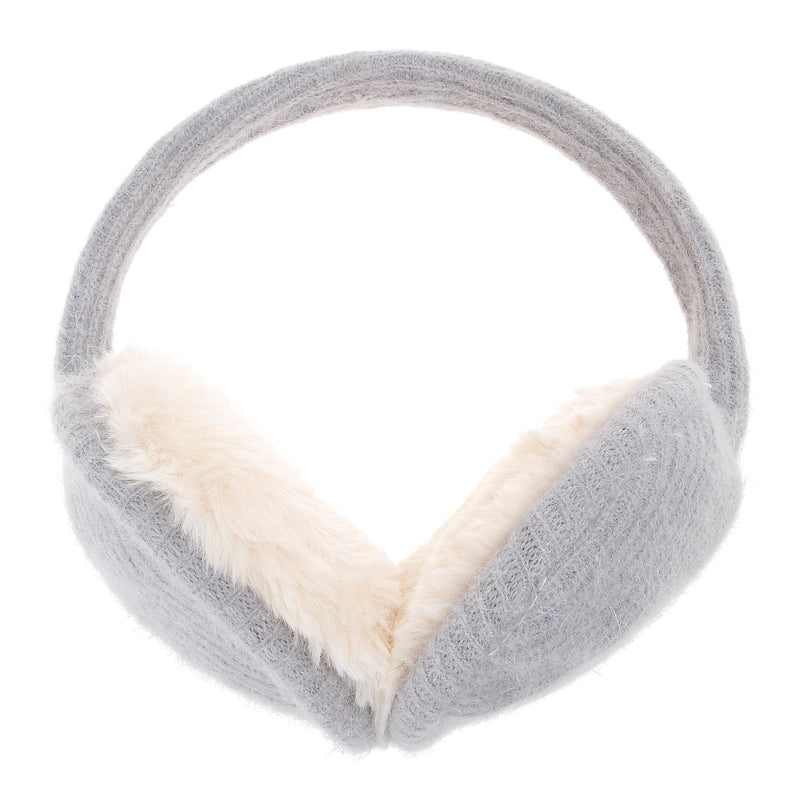 [Australia] - Womens Girls Winter Warm Adjustable Knitted Ear Warmers Foldable Earmuffs Gray 