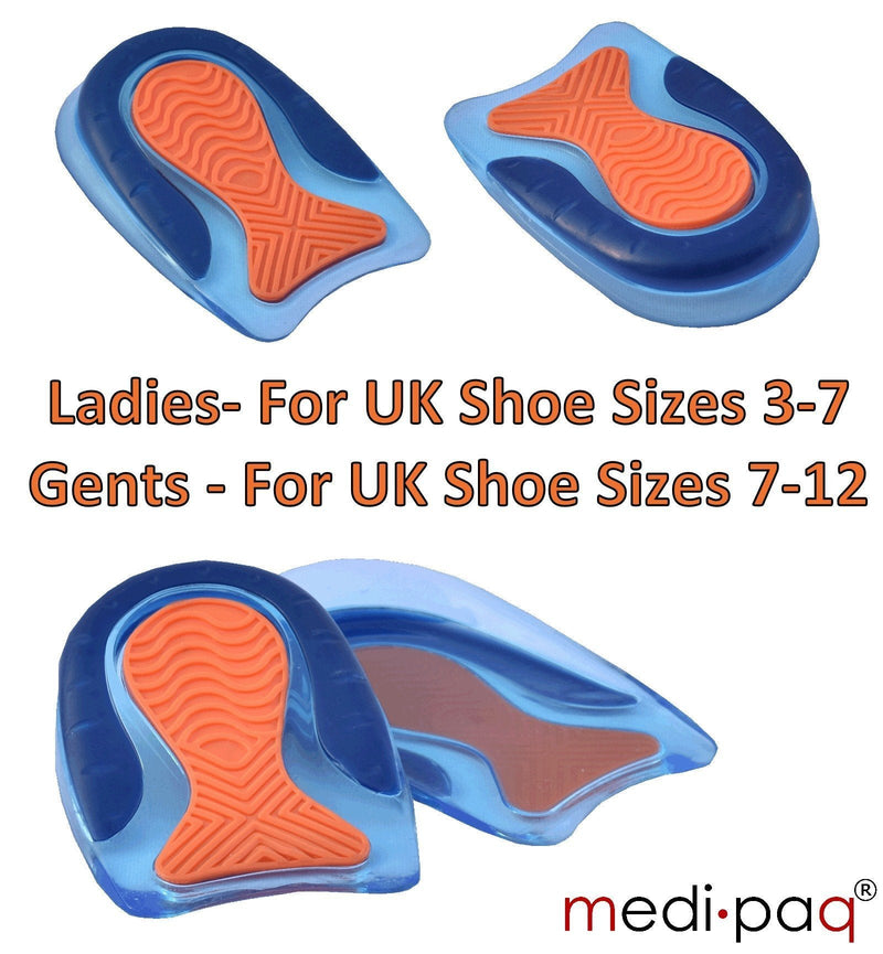 [Australia] - Medipaq® 2X Pairs Premium Gel Heel Cups - Supreme Comfort and Superior Cushioning to The Entire Heel Area M (Pack of 2) 