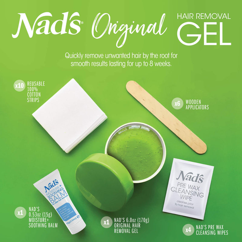 [Australia] - Nad's Wax Kit Gel, Wax Hair Removal For Women, Body+Face Wax, 6 Ounce 