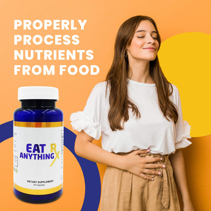 [Australia] - Dirobi Eat Anything Rx Digestive Enzymes, Gut-Health Supplements for Gas and Bloating Relief for Women and Men, Daily Prebiotic and Probiotic Supplement, 30 Capsules 30 Count (Pack of 1) 