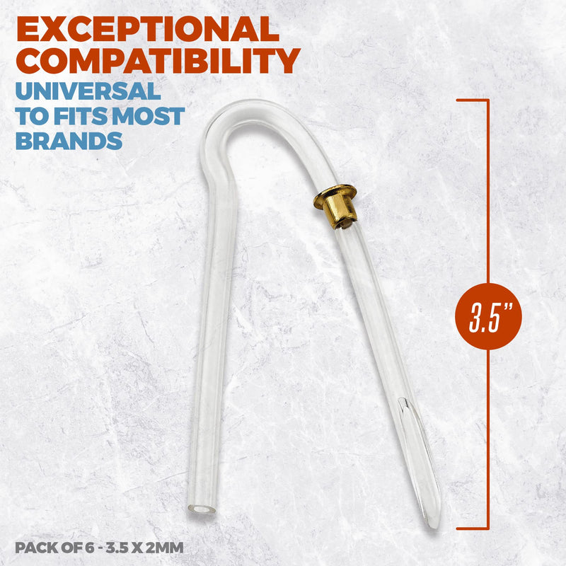 [Australia] - Hearing Aid Tubes - Size #13 Preformed BTE Earmold Tubing - (Pack of 6) 3.5 x 2mm with Gold Tube Lock Replacement Tube - Flexible Medium Wall Tubes Compatible with Most Hearing Aid Brands 