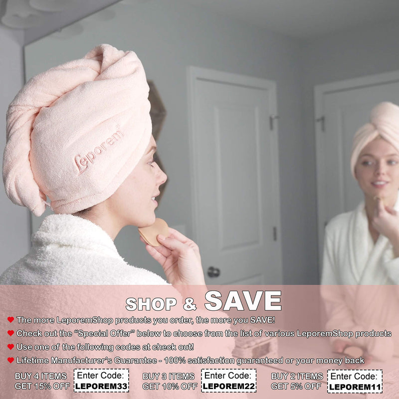 [Australia] - [Upgraded] 3 Pack Microfiber Hair Towel - Extra Large 11" X 30" Super Absorbent & Quick Dry Hair Turban for Curly, Long & Thick Hair, Hair Repair Towel Wrap for Women, Kids, Rapid Drying Hair Caps Pale Pink 