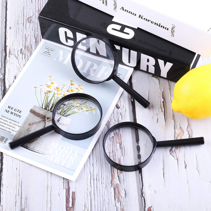 [Australia] - ADXCO 24 Pack Handheld Magnifier Plastic Magnifying Glass Portable Reading Magnifiers Plastic Magnifying Glasses with Storage Bag for Reading Jewelry Home Office Desk Accessories, Book, Magazine 