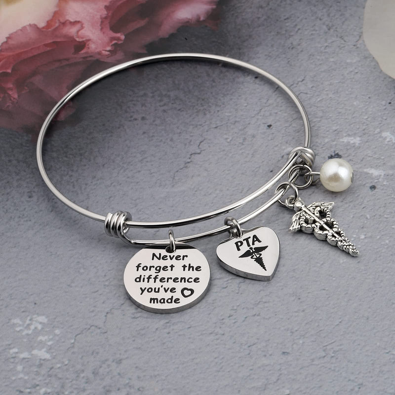 [Australia] - WSNANG PTA Bracelet Physical Therapist Assistant Gift Never Forget The Difference You've Made Bracelet Inspirational Gift for Medical School Graduates PTA Difference BR 