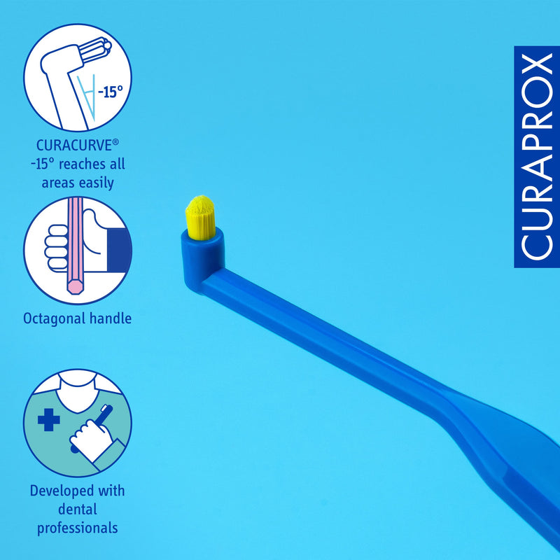 [Australia] - Curaprox CS 1006 Interdental Toothbrush, Assorted Colour. Manual Single Tuft Interdental Brush Ultra-Fine CUREN® Filaments 1 Count (Pack of 1) 