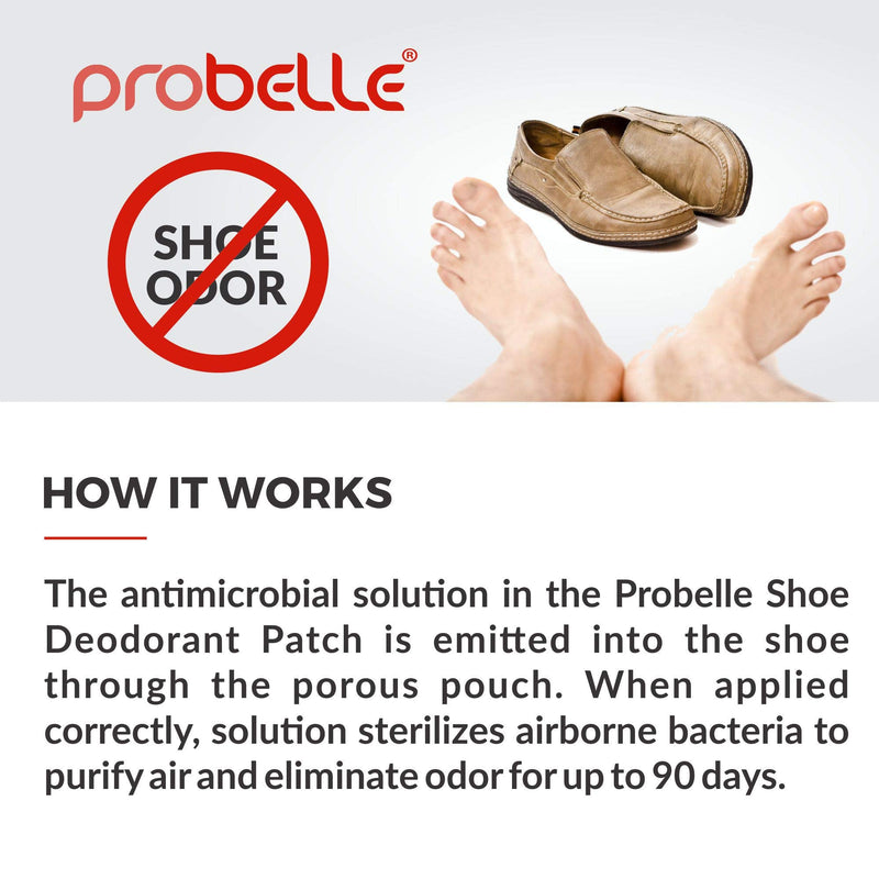 [Australia] - Probelle Stop Shoe Odor, Shoe Deodorant Patch. Refreshes Shoe with Essential Oils, Stays in sneakers, shoes for 90 days, Set it & forget it. (Universal) 