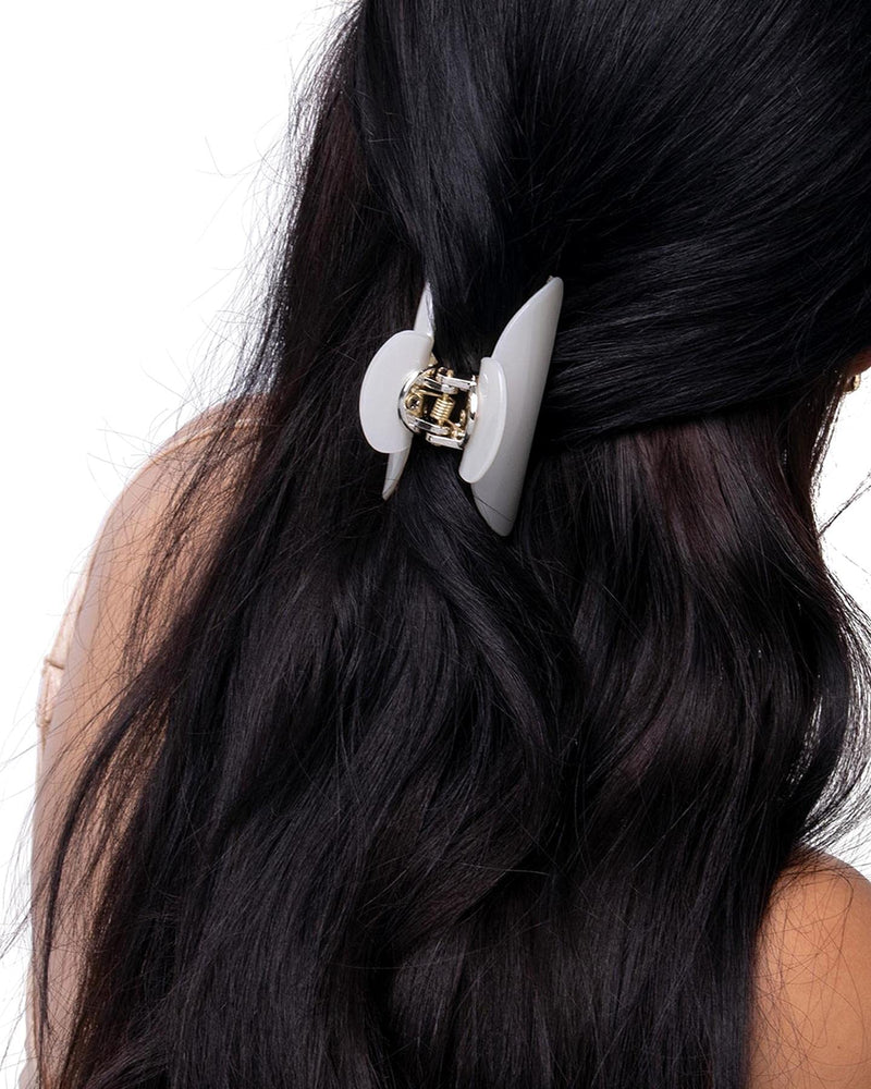 [Australia] - BasicSense 4PCS Hair Claw Set Sturdy Glitter Marble Clamp Clips Set for Women Girls Medium hair grips, Black and White Assortment M (Pack of 4) Black & White 