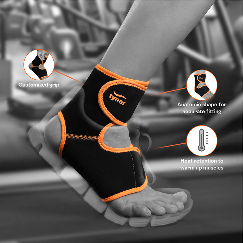 [Australia] - TYNOR Ankle Support ( Ankle Support, Neoprene, Brace Support for Men & Women, Leg Pain Relief Product, Perfect Supporter Band) - Black | Universal | 1 Unit PREMIUM - ORANGE 