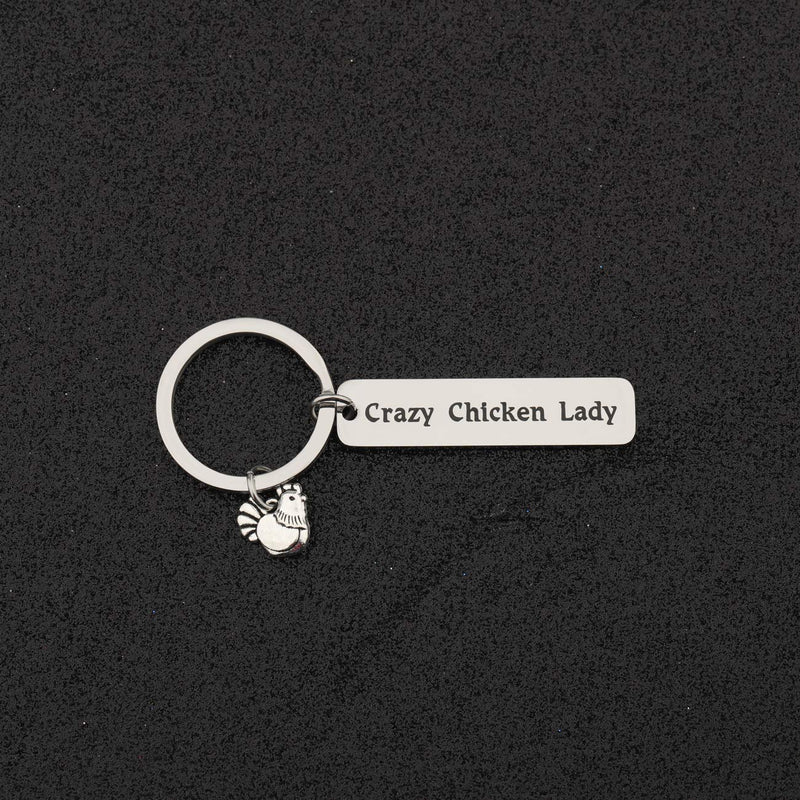 [Australia] - WUSUANED Crazy Chicken Lady Keychain Chicken Lover Gift Country Girl Gift Farm Girl/Wife Gift 