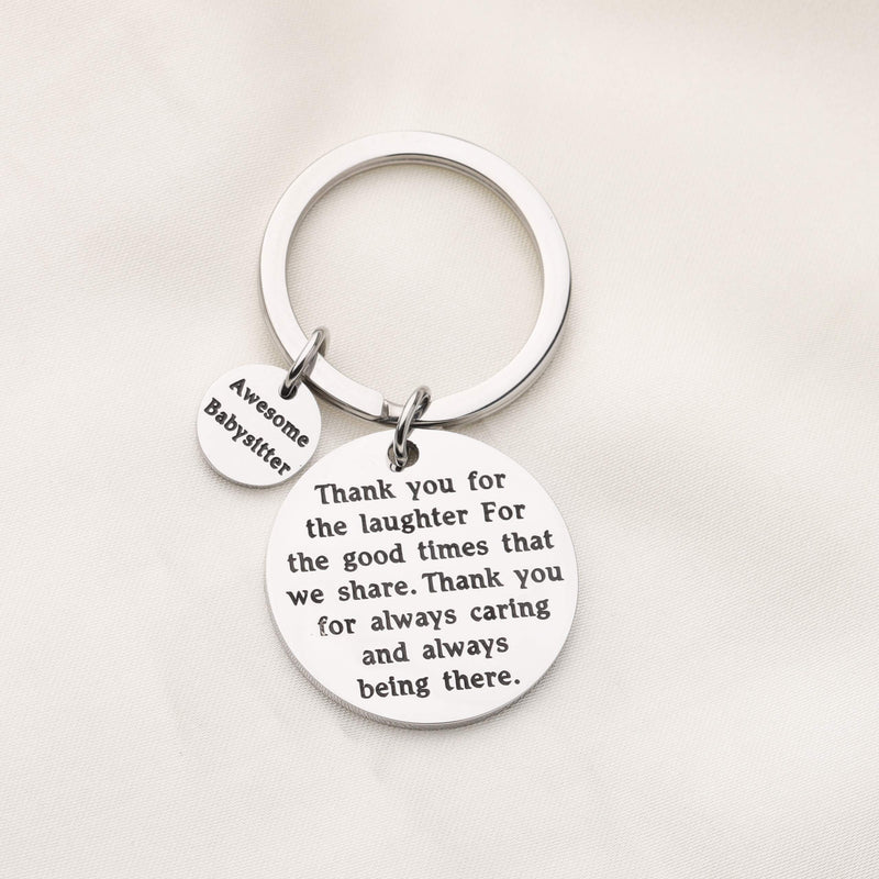 [Australia] - FUSTMW Babysitter Gift Thank You for Always Caring and Always Being There Keychain Appreciation Gift Nanny Thank You Gift silver 