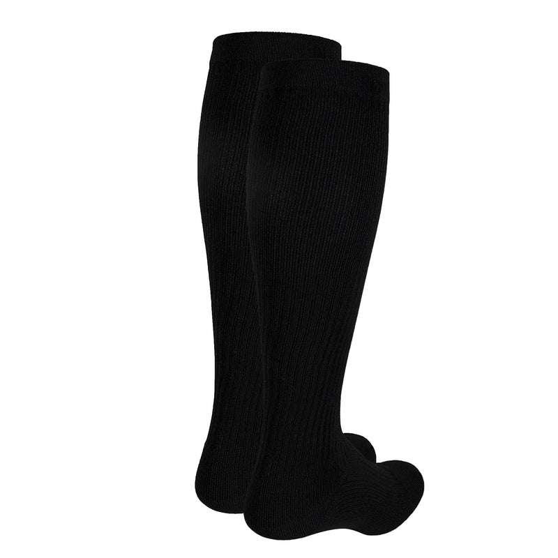 [Australia] - Truform - 1934BL-L Compression Socks, 20-30 mmHg, Men's Gym Socks, Knee High Over Calf Length, Black, Large Large (1 Pair) 