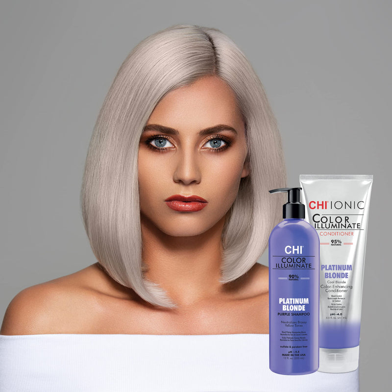 [Australia] - CHI Ionic Color Illuminate Conditioner, Platinum Blonde, Color Enhancing Conditioner, 251 ml 