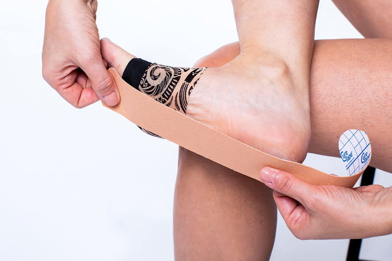 [Australia] - CureTape® Sports Kinesiology Tape | 30% Stronger Adhesion for Extreme Sporting Conditions | Waterproof & Quick Dry Viscose | Recover Faster, Train Harder! (Beige) Beige 