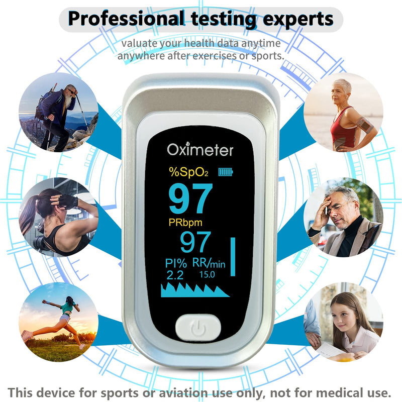 [Australia] - Pulse Oximeter Fingertip, Oximeter Finger with Pulse, Blood Oxygen Saturation( SPo2) with OLED Display, Heart Rate Monitor for Adults and Kids, Carrying Bag and Lanyard 