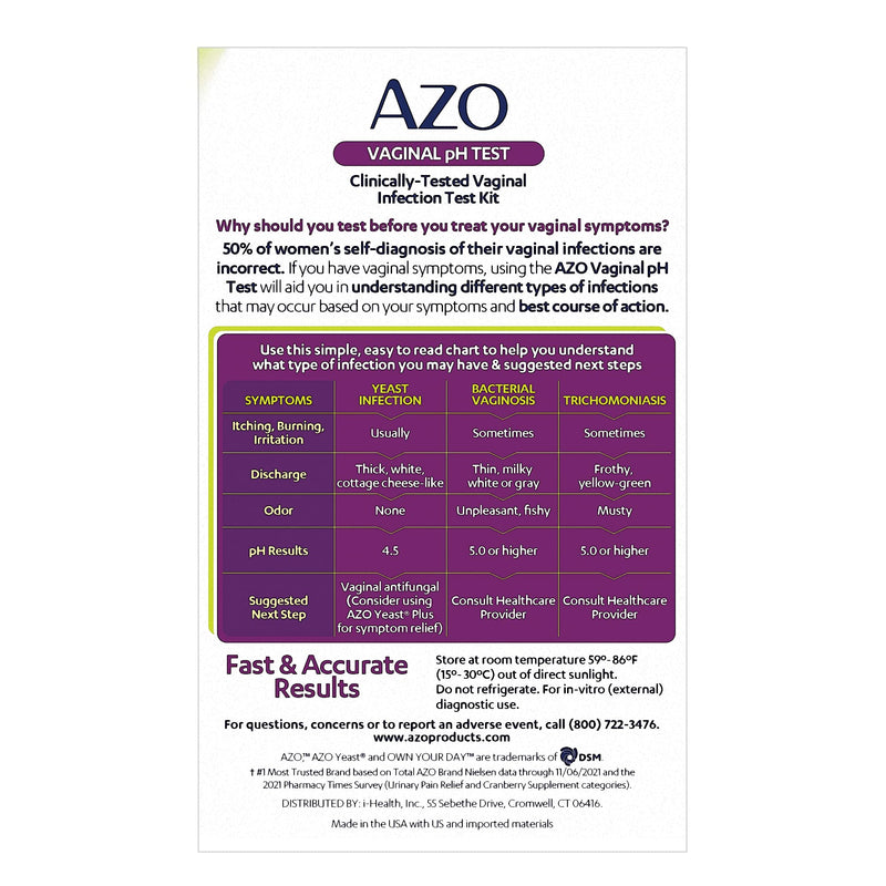 [Australia] - AZO Vaginal pH Test Kit, Clinically-Tested Vaginal Infection Test Kit, Fast & Accurate Results, from The #1 Most Trusted Brand, 2 Self-Tests 