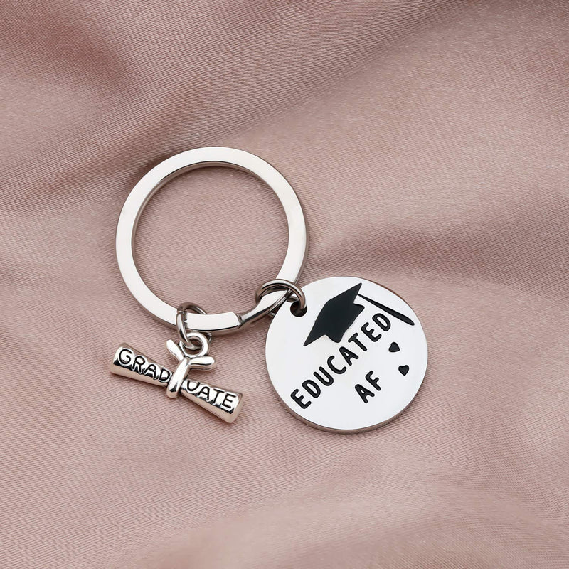 [Australia] - SEIRAA Educated AF Graduation Keychain College Grad Gift Master Degree Gift for Students Grad School Gift 