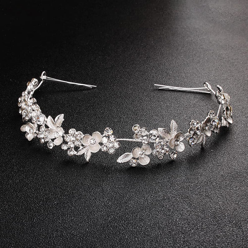 [Australia] - Crystal Bridal Headband,Silver Wedding Rhinestone Hair Accessories for Bride Bridesmaid,Bridal Crystal Headpiece for Women 