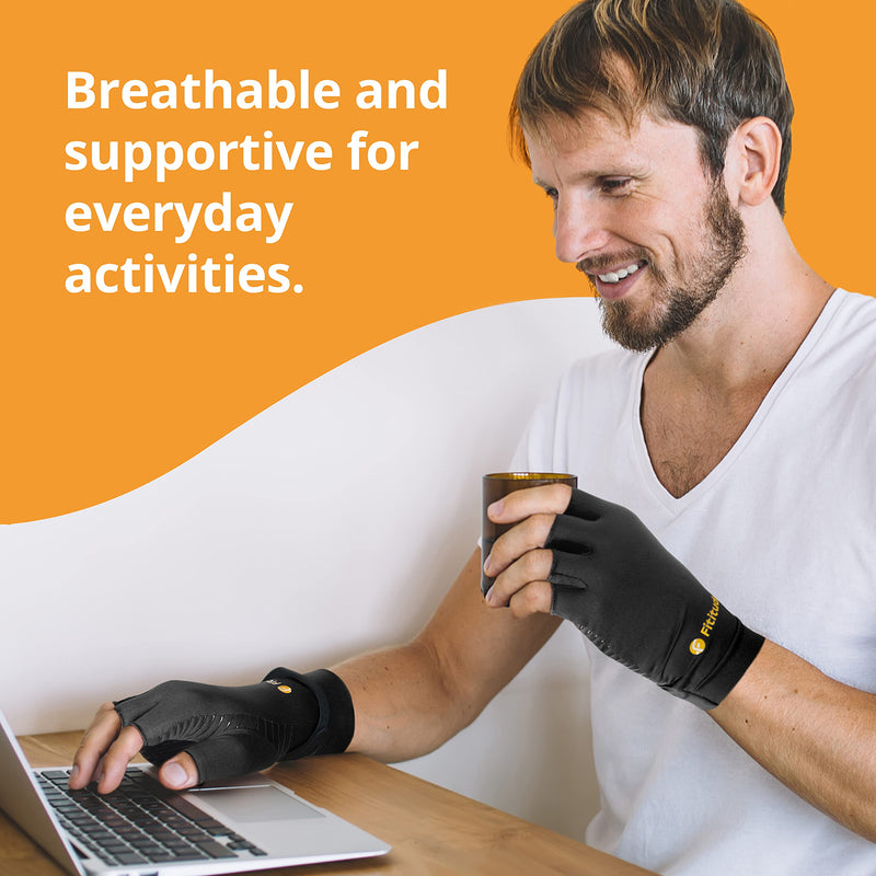 [Australia] - Fititude: Infused Copper Pair of Compression Gloves Half Finger Breathable for Men and Women for Arthritis, Swelling and Pain Relief, Relaxation and Recovery of Hand, Wrist and Joint Medium 
