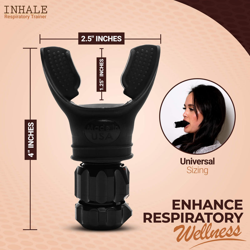 [Australia] - Inhale Respiratory Trainer Breathing Exercise Device - Compact Pure Silicone Lung Exerciser Device, Respiratory Muscle Trainer, Ideal and Adjustable for All, Easy to Clean 