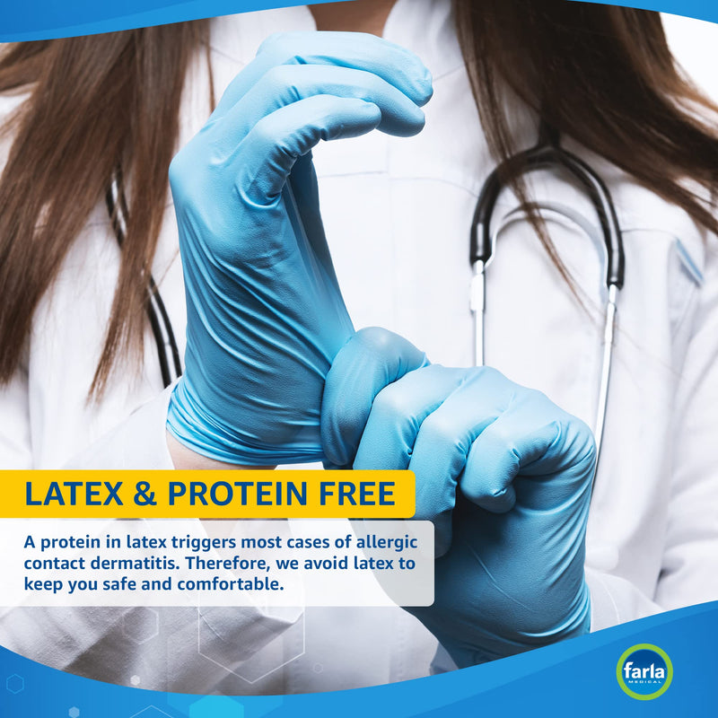 [Australia] - MediHands Nitrile Gloves Medium, Blue Heavy Duty Disposable Gloves, Powder Free, Latex Free, and Protein Free, Medical, Food, Multi Use, Pack of 100 M 