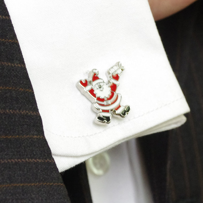 [Australia] - Salutto Men's Christmas Cufflinks Santa Christmas Stockings Cuff Links with Gift Box Santa Gift 