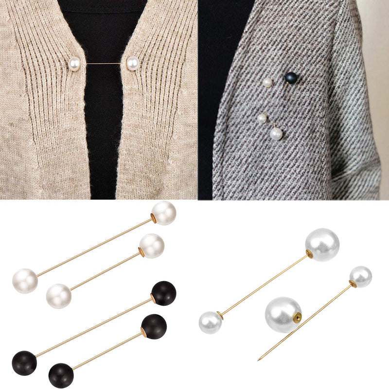 [Australia] - ASHMITA 6 Pairs Faux Pearl Brooch for Women Sweater Shawl Clip All-Match Clothes Pins Sweater Shawl Brooch 6 
