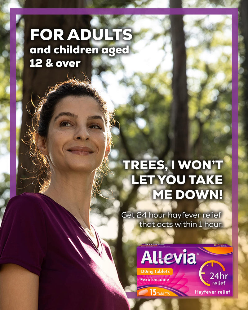[Australia] - Allevia 120 mg tablets Fexofenadine - Hayfever Allergy Relief - Pack of 15 – 24hr Relief from Symptoms Including Sneezing, Watery Eyes, Itchy & Runny Nose - Prescription Strength 