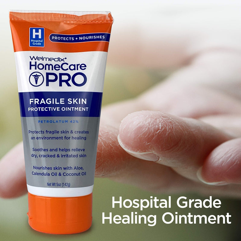 [Australia] - Welmedix Fragile Skin Protective Ointment | Hospital Grade Healing Ointment, Barrier Cream & Skin Protectant w/ Calendula for Treatment of Eczema, Psoriasis, Dermatitis, Bed Sores, Chafing (5oz Tube) 5 Ounce (Pack of 1) 