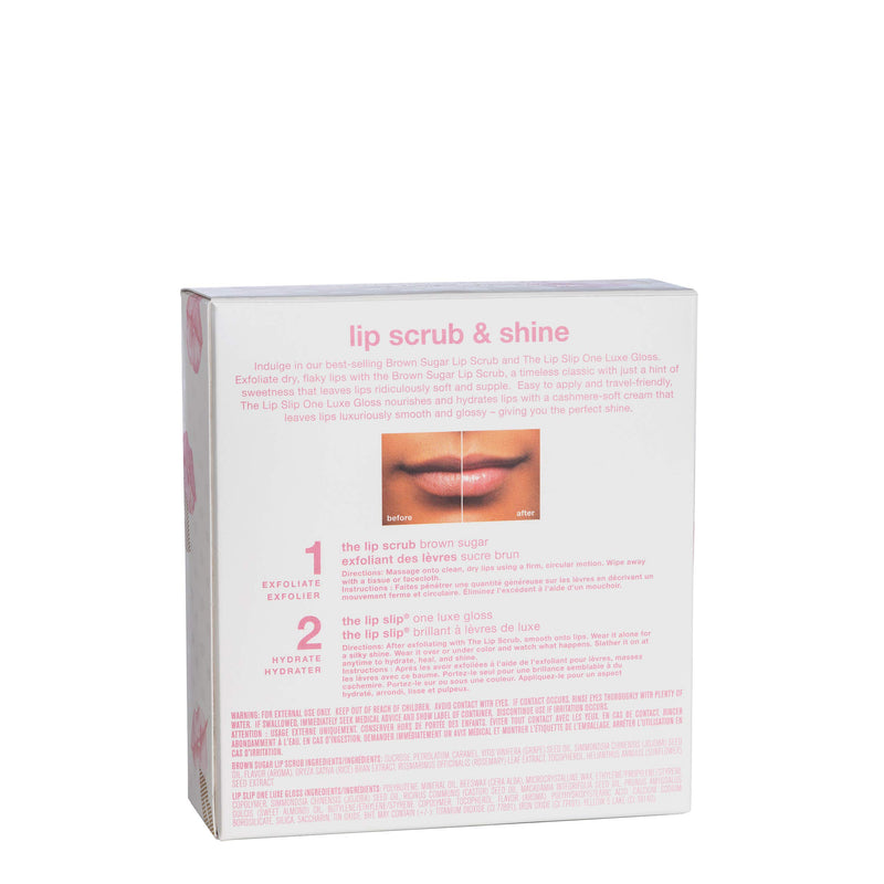[Australia] - sara happ Let's Glow Lip Scrub & Shine Kit: Brown Sugar Lip Scrub 0.5 oz & The Lip Slip One Luxe Gloss 0.5 oz 