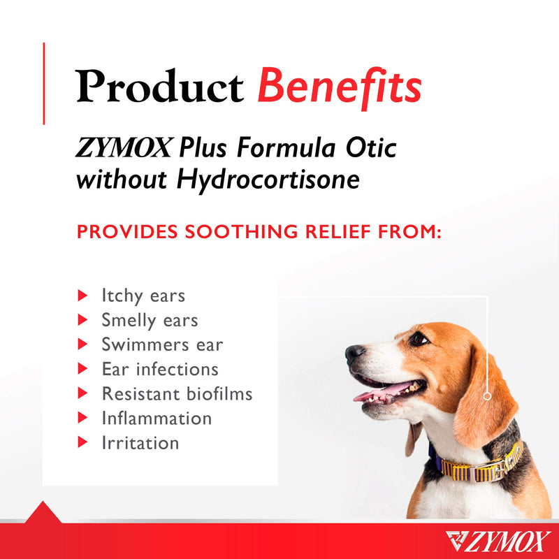 [Australia] - Zymox Advanced Formula Otic Plus Enzymatic Ear Solution for Dogs and Cats Without Hydrocortisone, 1.25oz 